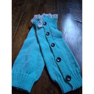 Lace Trim Button Leg Warmers
